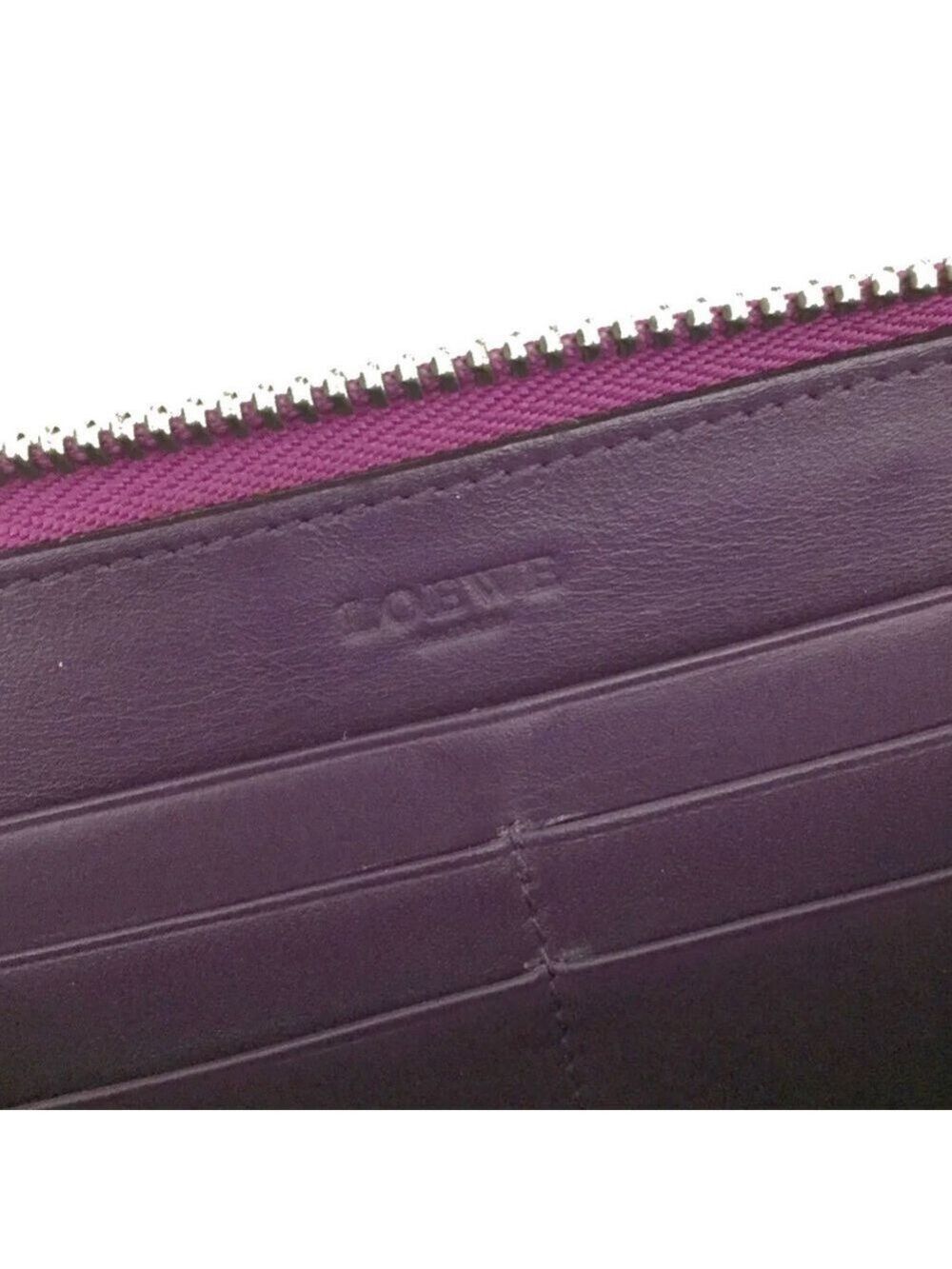 Authentic LOEWE Logo Leather Long Zip Wallet - Picture 8 of 8